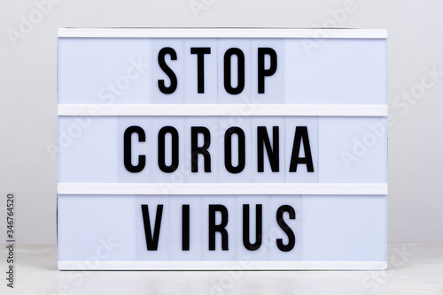 Stay home, stay safe, stop Covid-19, stop Coronavirus