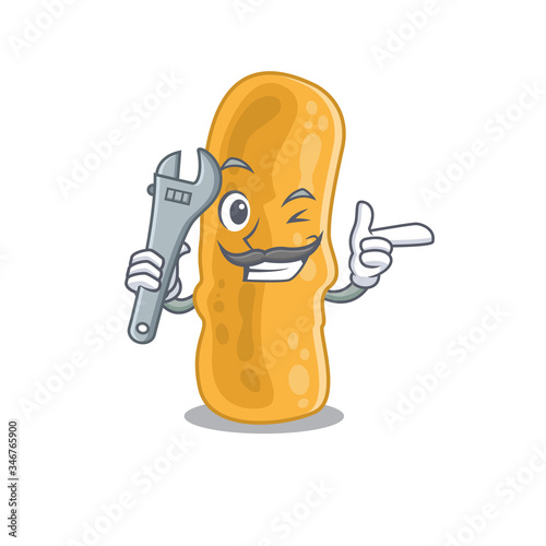 A picture of shigella flexneri mechanic mascot design concept photo