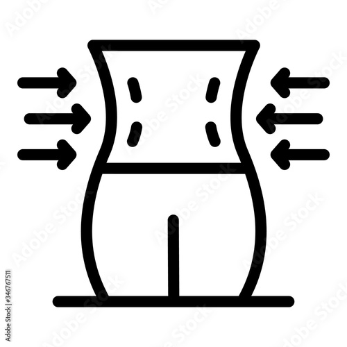 Body waist icon. Outline body waist vector icon for web design isolated on white background