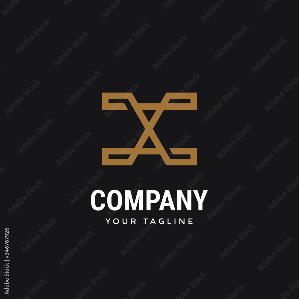 Obraz premium Creative Letter X Logo design vector template Linear. Type Character Symbol Logotype.