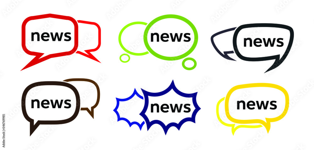 News word and speech bubble