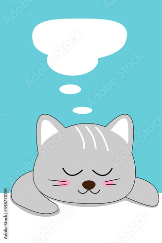cartoon design with cat on blue background