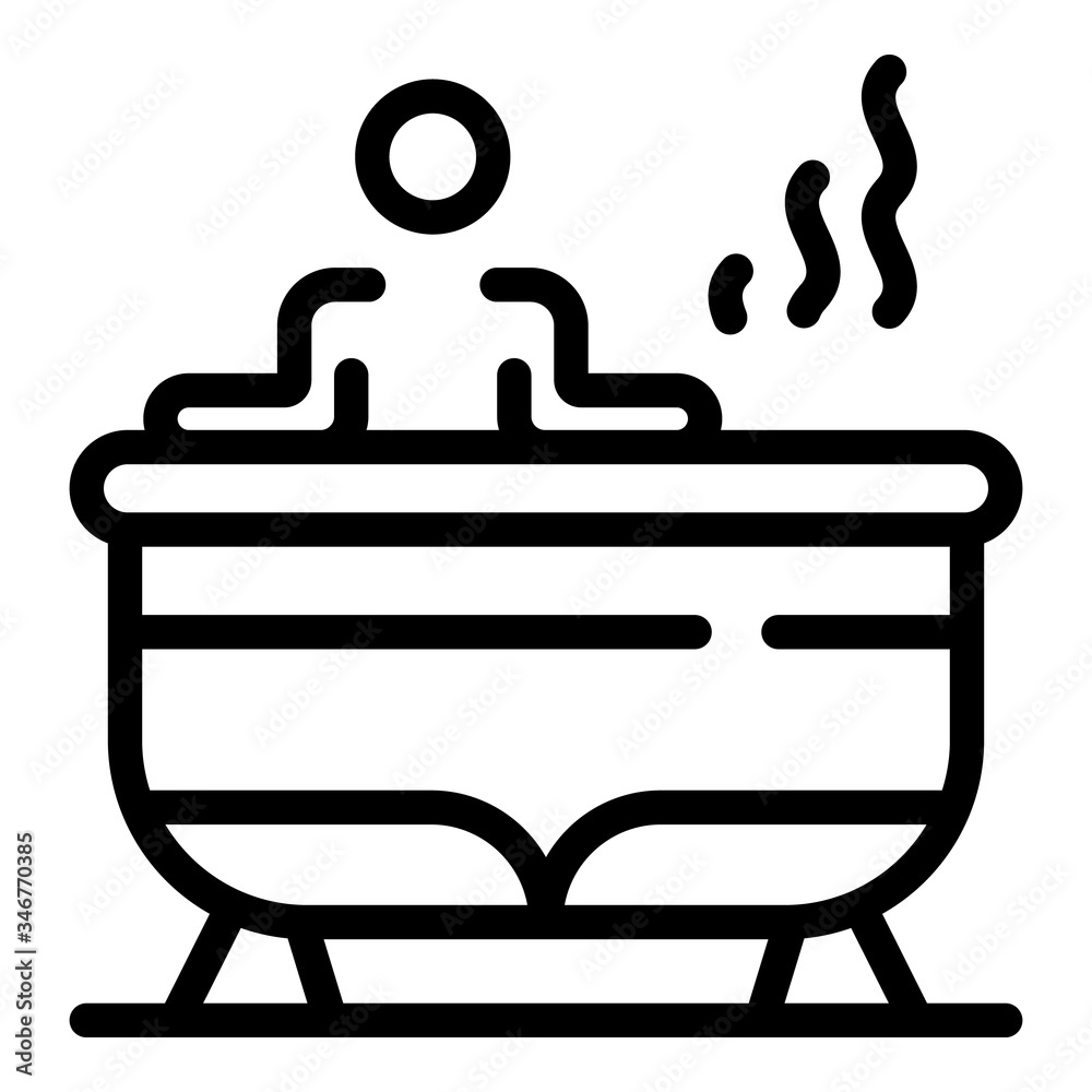Man in the jacuzzi icon. Outline man in the jacuzzi vector icon for web design isolated on white background Man in the jacuzzi icon. Outline man in the jacuzzi vector icon for web design isolated on white background