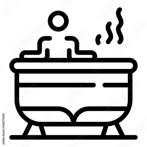 Man in the jacuzzi icon. Outline man in the jacuzzi vector icon for web design isolated on white background