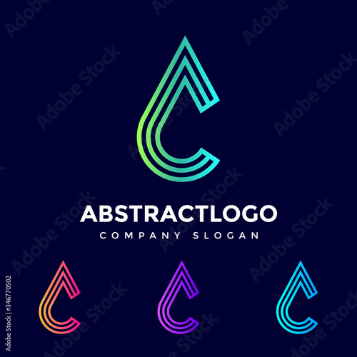 industrial C Letter logo design vector template with waterdrop