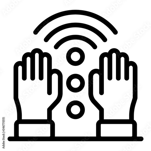 Hands of a massage therapist icon. Outline hands of a massage therapist vector icon for web design isolated on white background