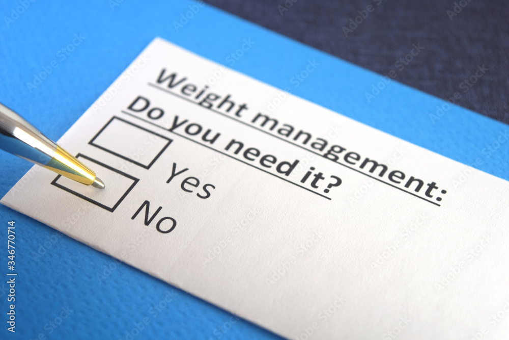 One person is answering question about weight management. One person is answering question about weight management.
