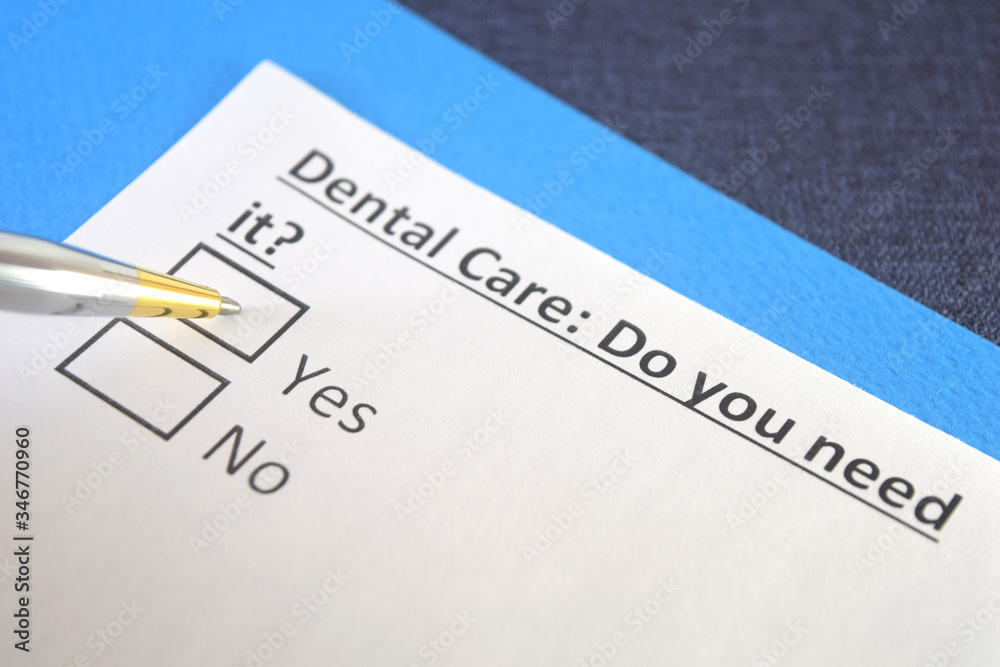 One person is answering question about dental care. One person is answering question about dental care.