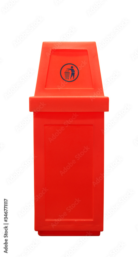 red recycle bins isolated on white background red recycle bins isolated on white background