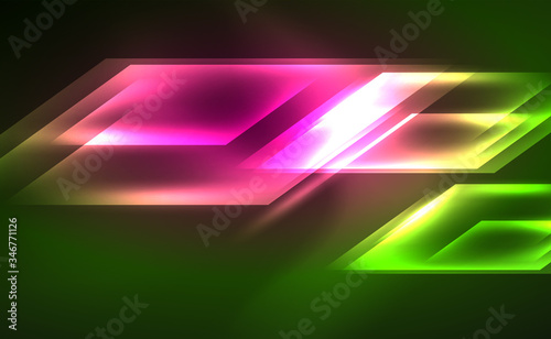 Dynamic neon shiny abstract background. Trendy abstract layout template for business or technology presentation, internet poster or web brochure cover, wallpaper