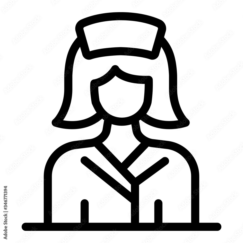 Nurse icon. Outline nurse vector icon for web design isolated on white background Nurse icon. Outline nurse vector icon for web design isolated on white background