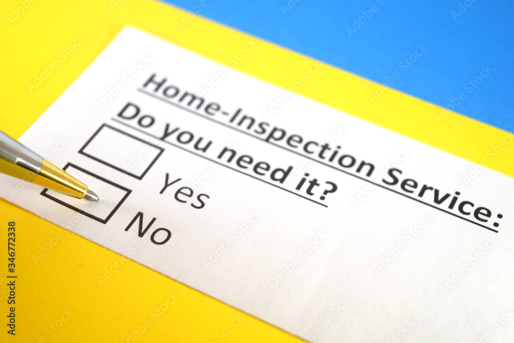 Obraz premium One person is answering question about home inspection service.