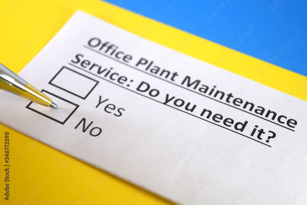 One person is answering question about office plant maintenance