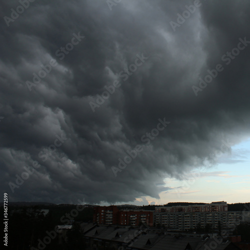 Dramatic sky with dark clouds gray nature background