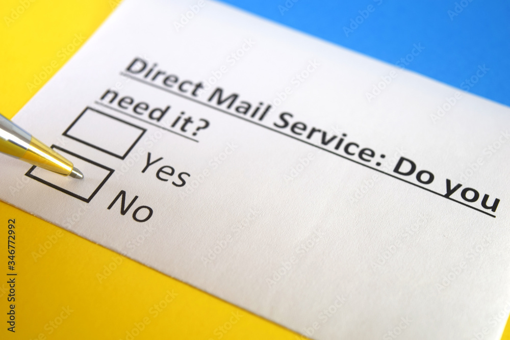 One person is answering question about direct mall service. One person is answering question about direct mall service.
