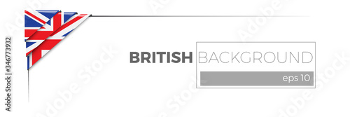 British banner background. Letterhead sheet with flag on paper. Vector illustration