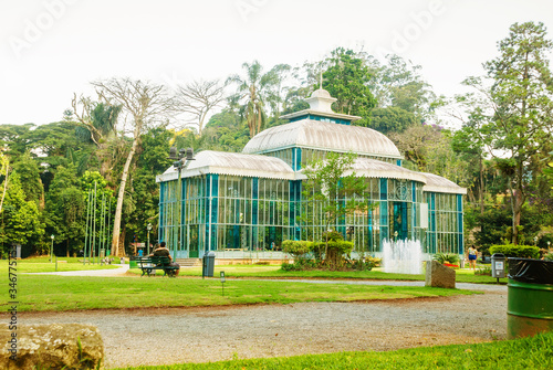 PETROPOLIS, RIO DE JANEIRO, BRAZIL - APRIL 2019: The Crystal Palace is a glass-and-steel structure which was built in 1884 for the Crown Princess Isabel as a gift from her husband. photo