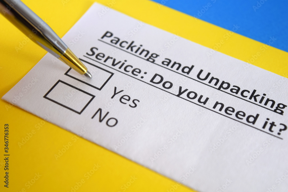 One person is answering question about packing and unpacking service. One person is answering question about packing and unpacking service.