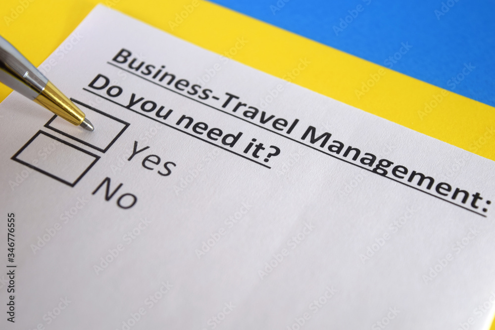 One person is answering question about business travel management. One person is answering question about business travel management.