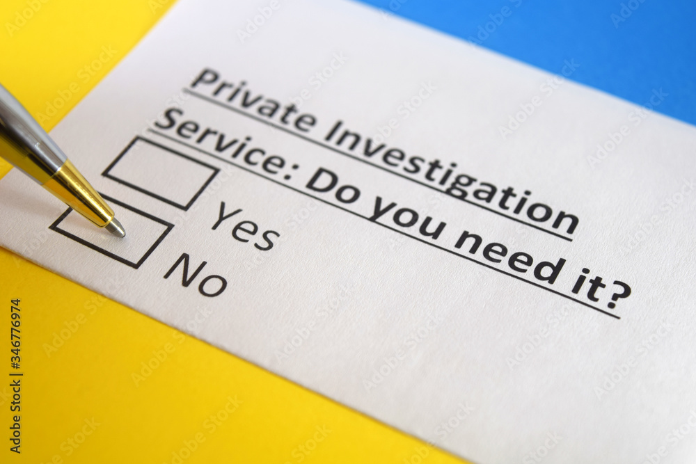 One person is answering question about private investigation service. One person is answering question about private investigation service.