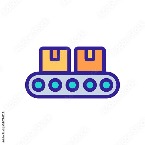 automated electric conveyor icon vector. automated electric conveyor sign. color symbol illustration