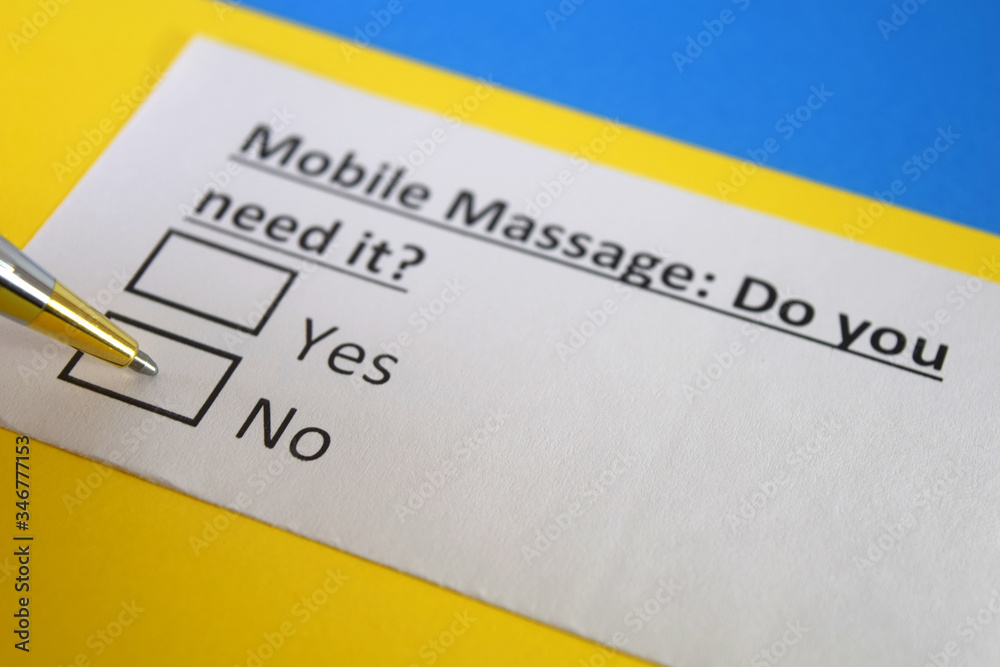 One person is answering question about mobile massage. One person is answering question about mobile massage.