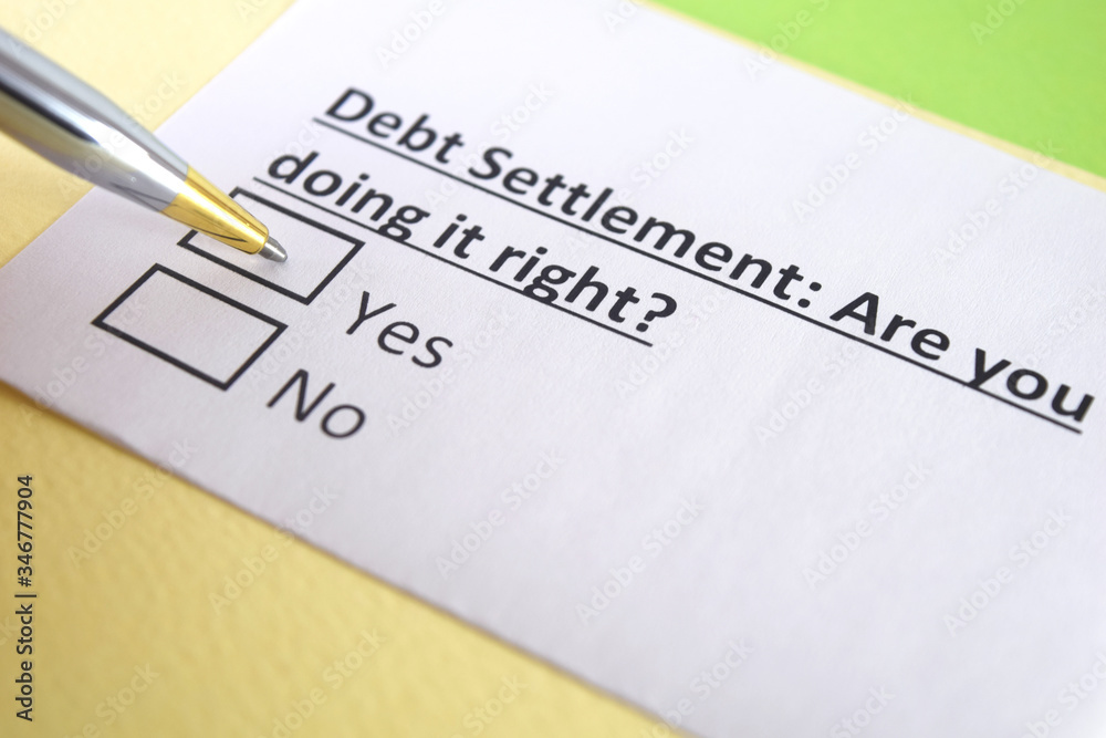 One person is answering question about debt settlement. One person is answering question about debt settlement.