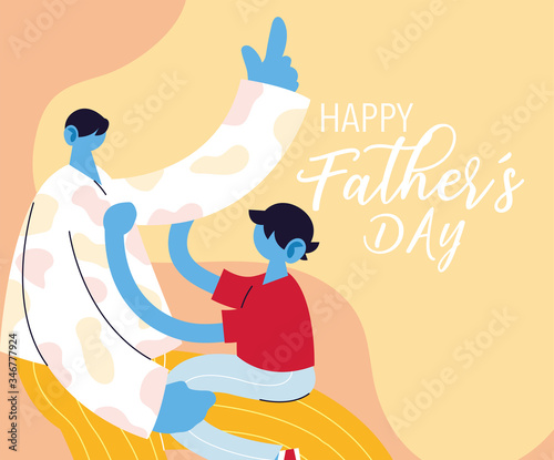 man and son, card of the happy father day