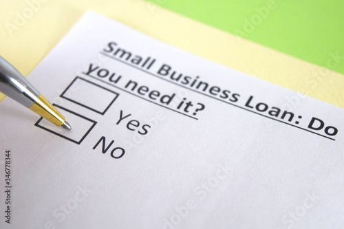 One person is answering question about small business loan.