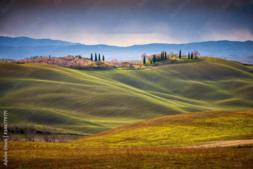 Tuscan hills in Autumn, Tuscan landscape. Tuscany, Italy