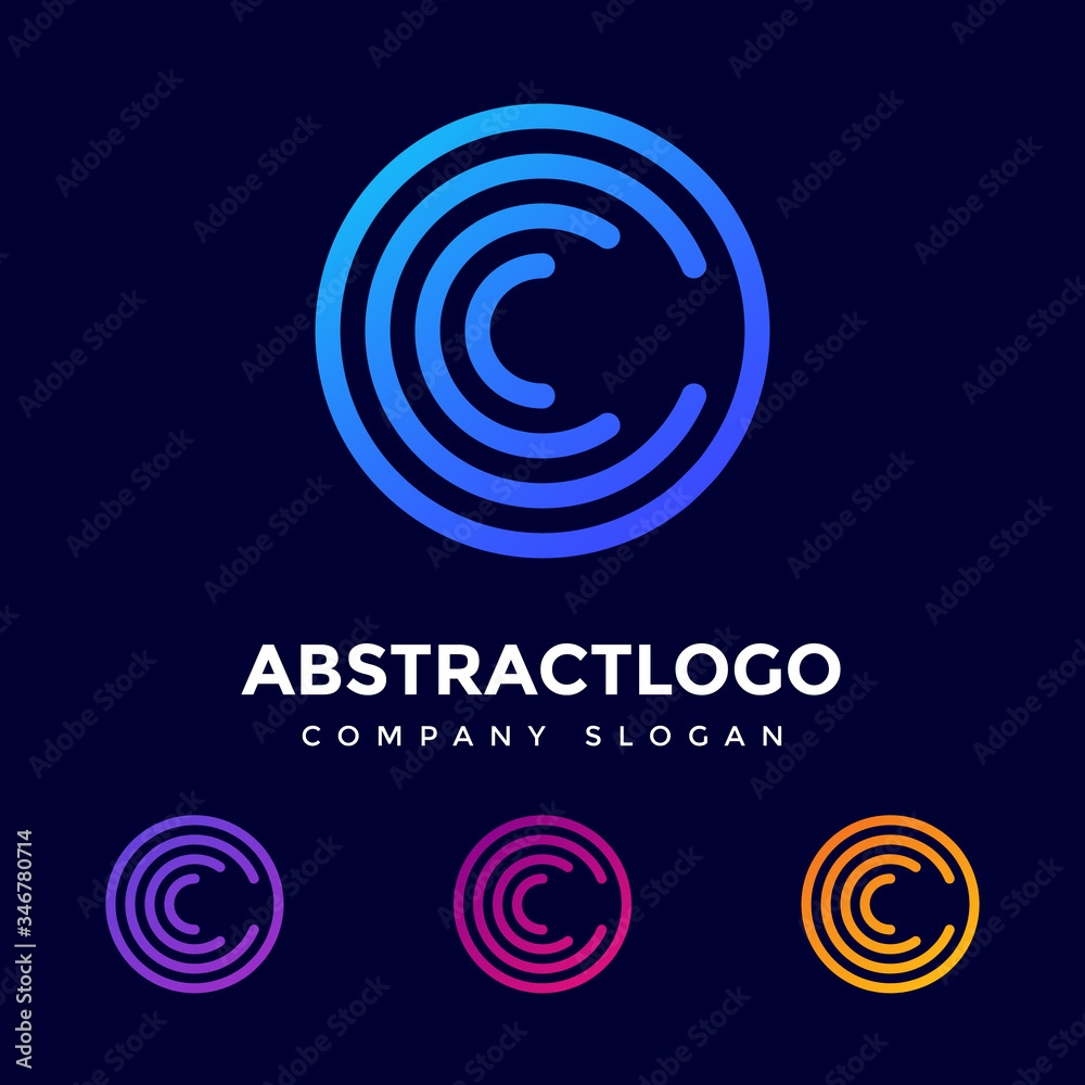 Unique Technology Creative C Letter logo Icon Round Shape. Unique Technology Creative C Letter logo Icon Round Shape.