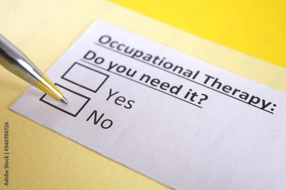 One person is answering question about occupational therapy. One person is answering question about occupational therapy.