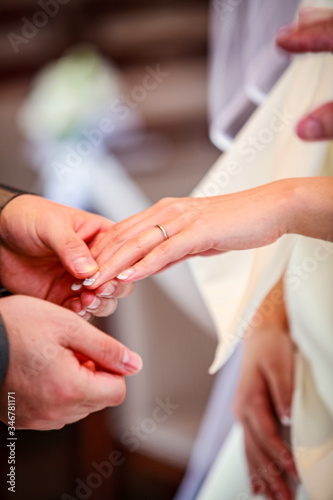 結婚式、指輪の交換