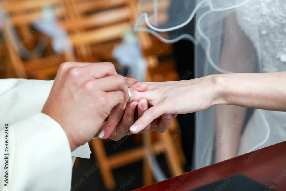 Obraz premium 結婚式、指輪の交換