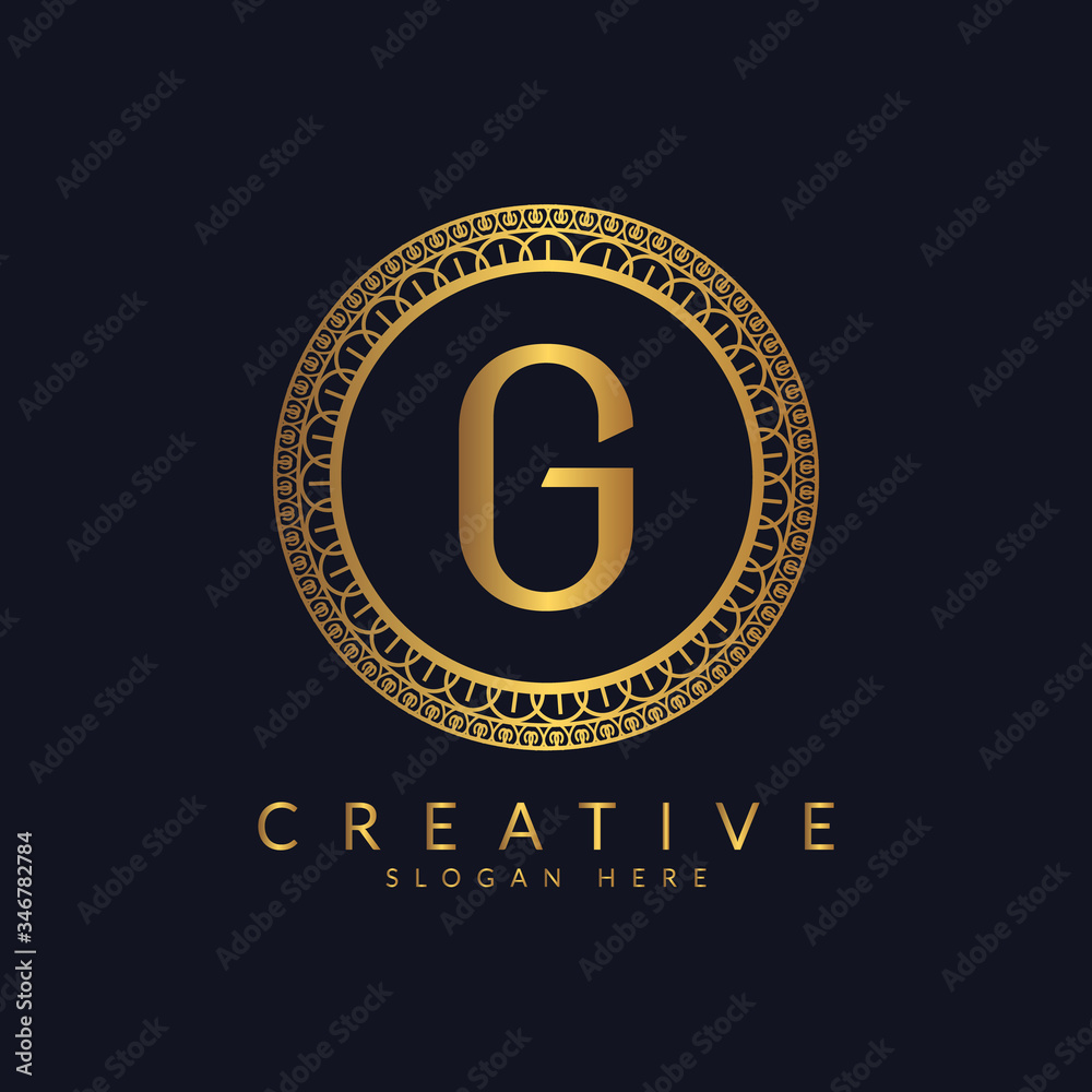 Luxury style letter g logo design template