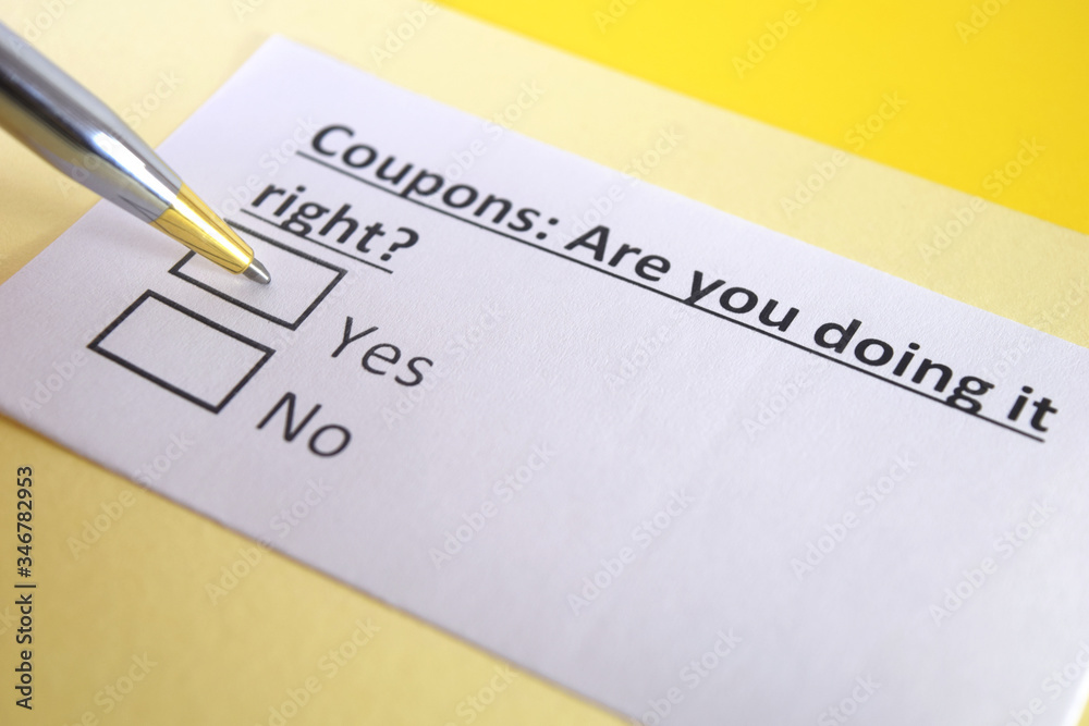 One person is answering question about coupons. One person is answering question about coupons.