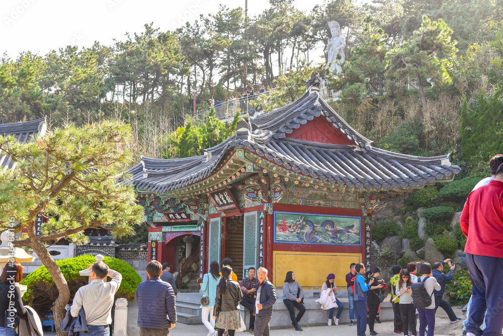 Landscape of Haedong Yonggung Temple of Busan in Korea.