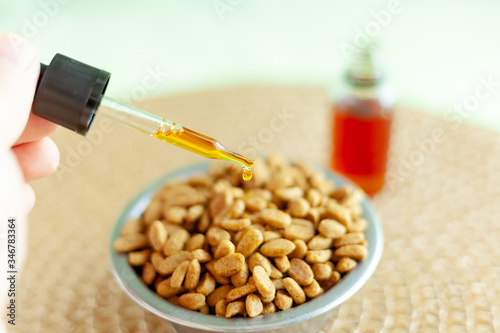 Photography CBD and medical marijuana for pets, Food delicacy for dogs and cats, marijuana C
