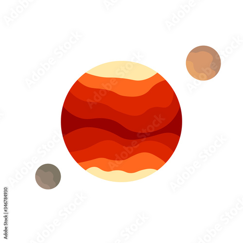 Mars icon, planet graphic design template, isolated object, vector illustration