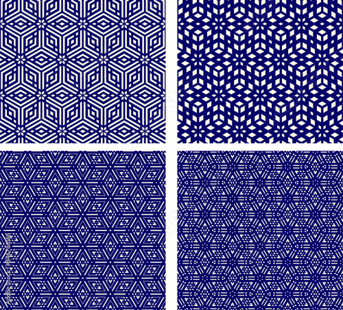 set of seamless geometric patterns