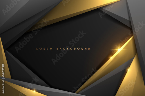 Abstract black and gold geometric shape background