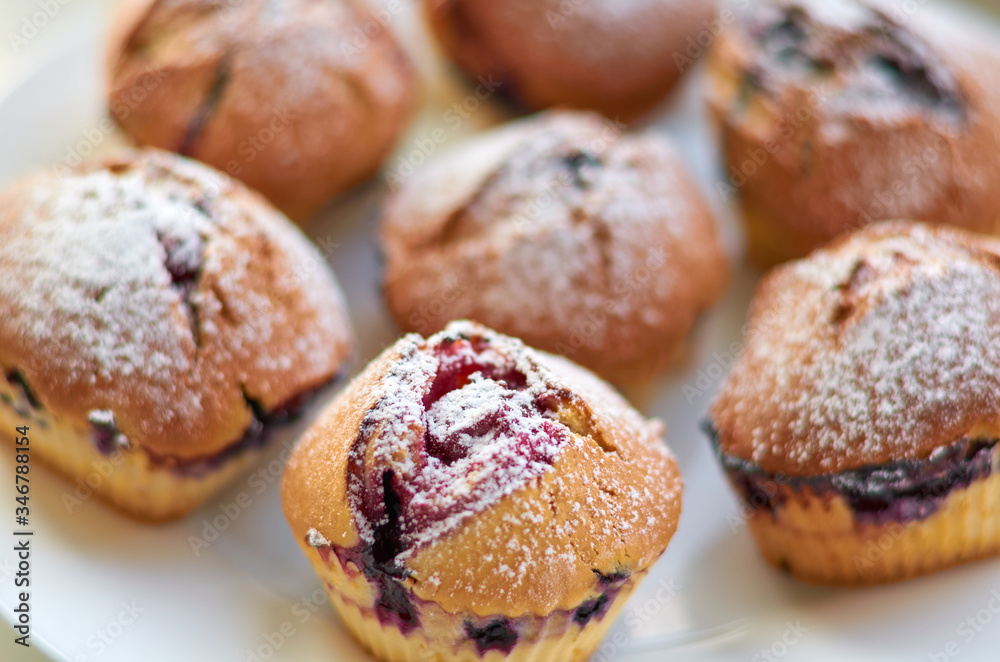 Homemade cupcakes with berries, sweet muffins with bluererries. Homemade cupcakes with berries, sweet muffins with bluererries.