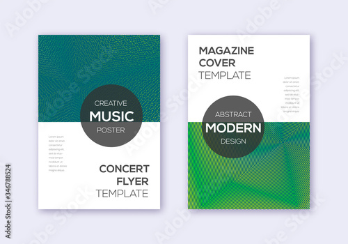Modern cover design template set. Green abstract l
