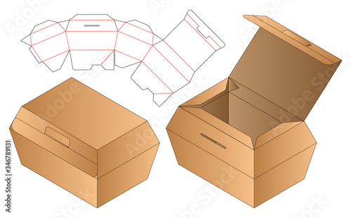 Box packaging die cut template design. 3d mock-up
