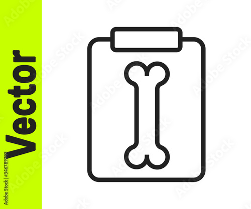 Black line X-ray shots icon isolated on white background. Vector Illustration