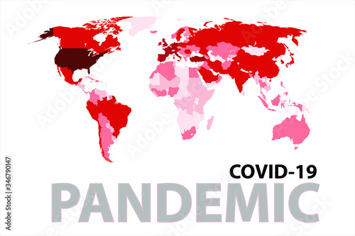 World map of Coronavirus (Covid-19), Countries with Covid-19, Covid 19 map confirmed cases report worldwide globally. Coronavirus spread.
