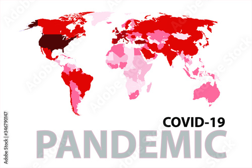 World map of Coronavirus (Covid-19), Countries with Covid-19, Covid 19 map confirmed cases report worldwide globally.  Coronavirus spread.