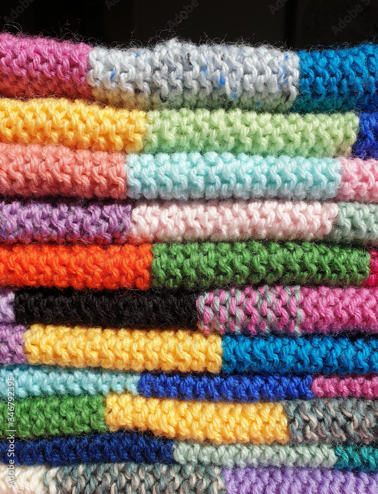 close up of colourful wool