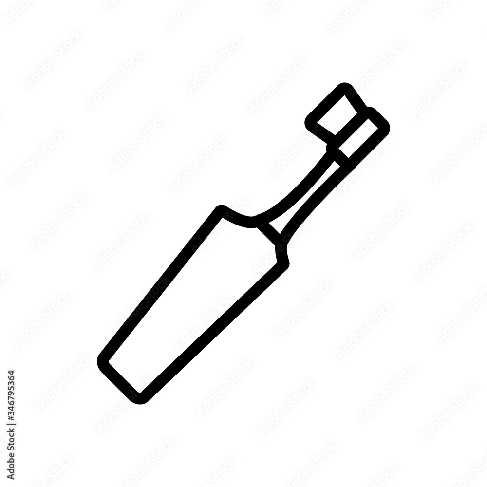 toothbrush with wide thick grip icon vector. toothbrush with wide thick grip sign. isolated contour symbol illustration toothbrush with wide thick grip icon vector. toothbrush with wide thick grip sign. isolated contour symbol illustration