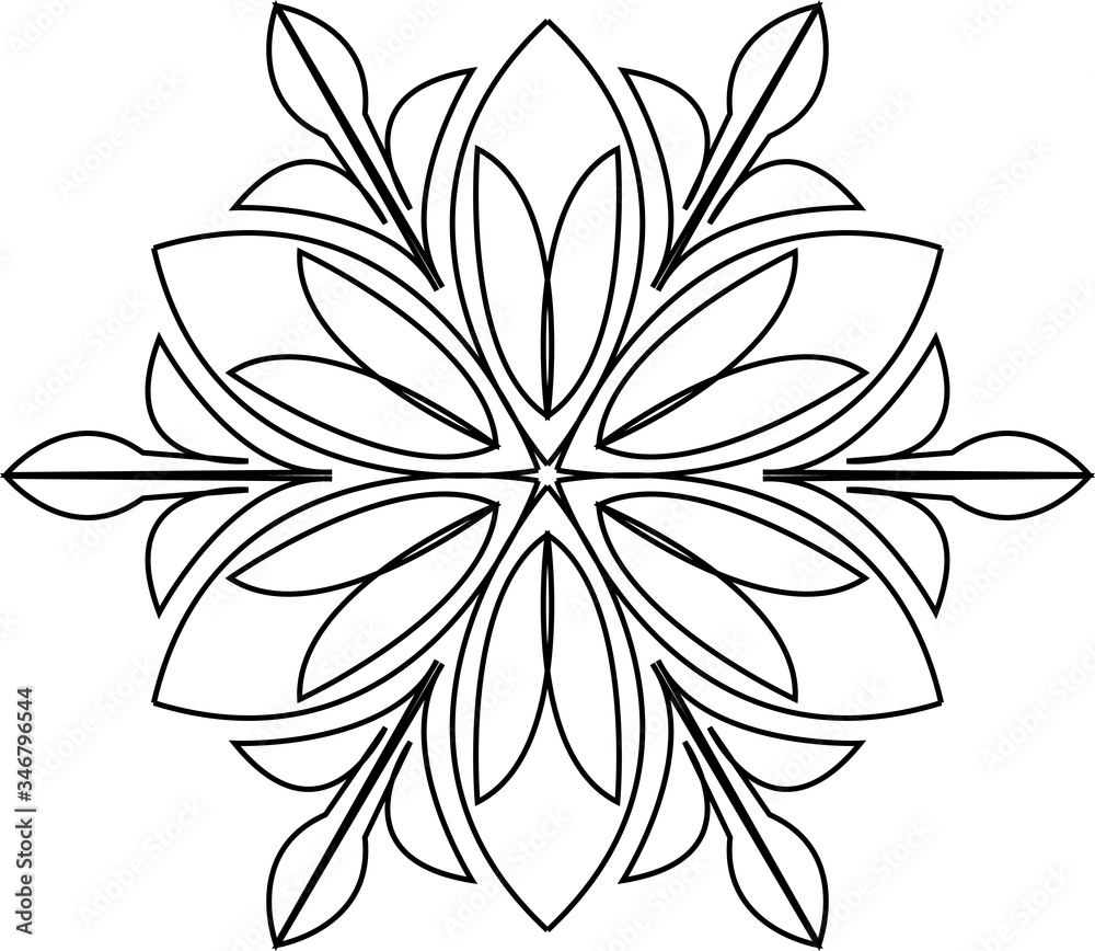 Creative mandala design. Black and white mandala.Mandalas for coloring book. decorative element. Creative mandala design. Black and white mandala.Mandalas for coloring book. decorative element.